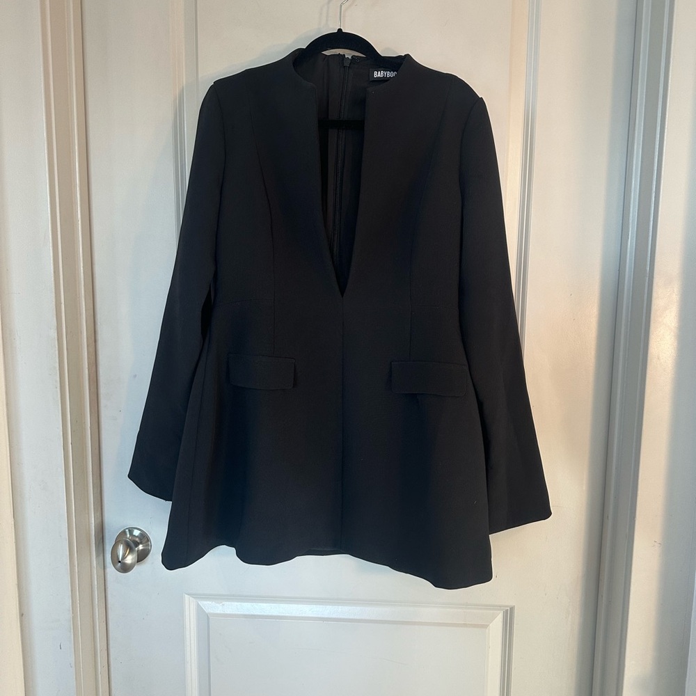 Baby Boo Blazer Style Deep V Fit & Flare Mini Cocktail Dress, Size XXL - Picture 10 of 10